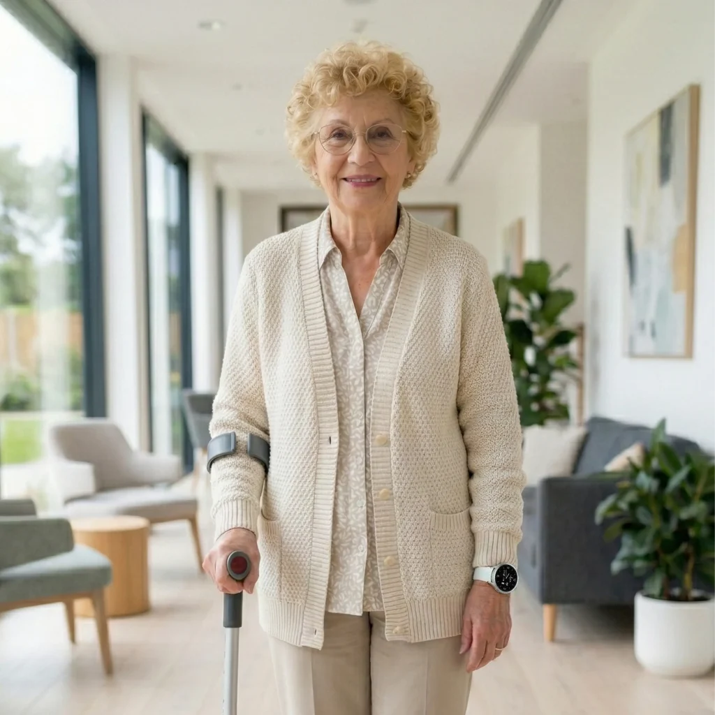 Notrufuhr für Senioren nach Sturz oder Operation zur Sicherheit in der Genesungsphase.